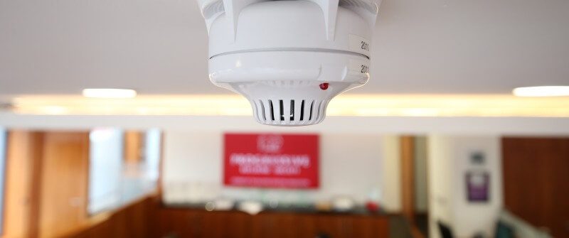 fire alarm on the ceiling
